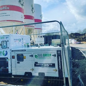 35kva and 45/90 battery pod powering a new build site. Hertfordshire.